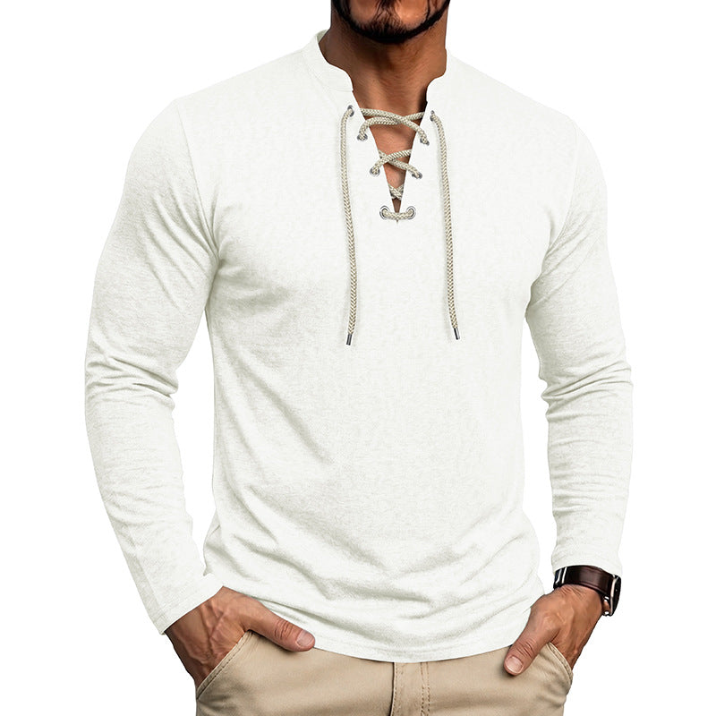 T-shirt de base à manches longues pour hommes Top