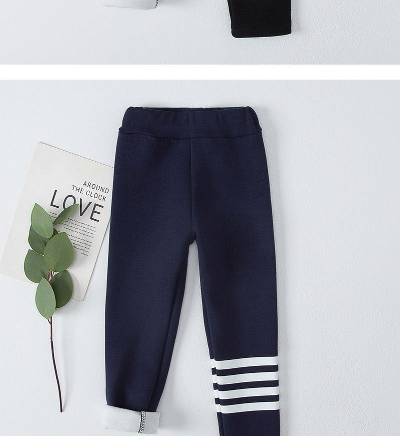 Leggings épais doublés de polaire d'hiver pour les filles