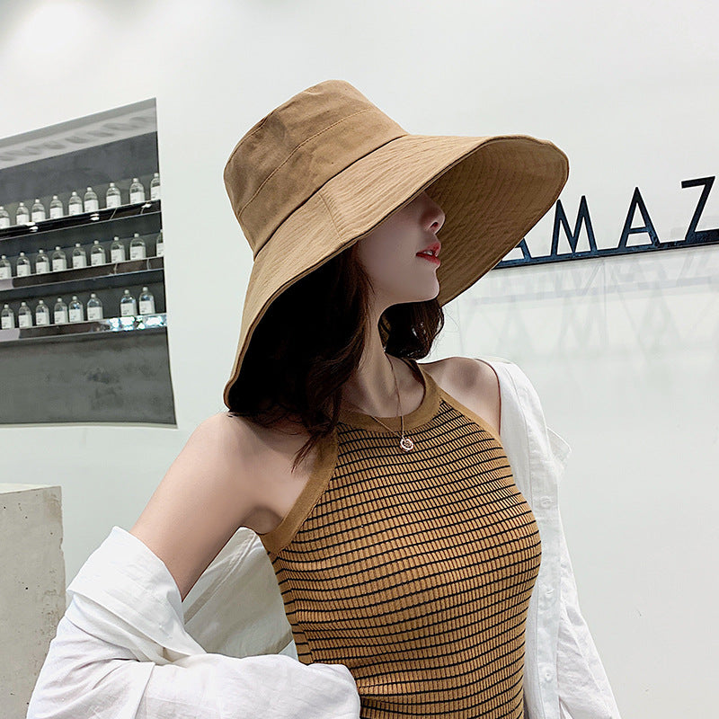 Chapeau solaire extra-large de couleur solide
