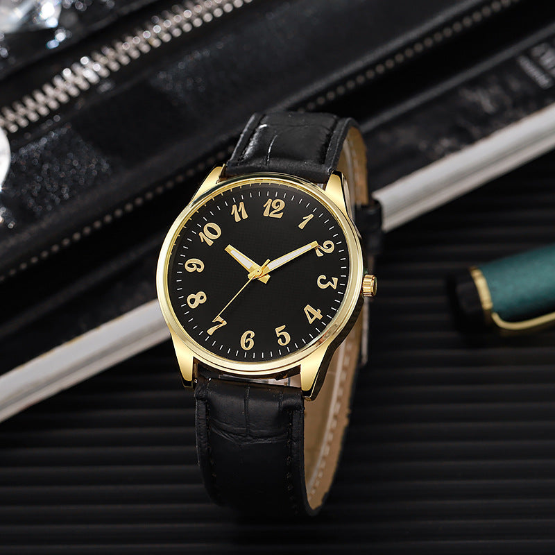 Quartz Hommes Style Business Alliage Lumineux Wristwatch de luxe avec une sensation de bracelet en cuir