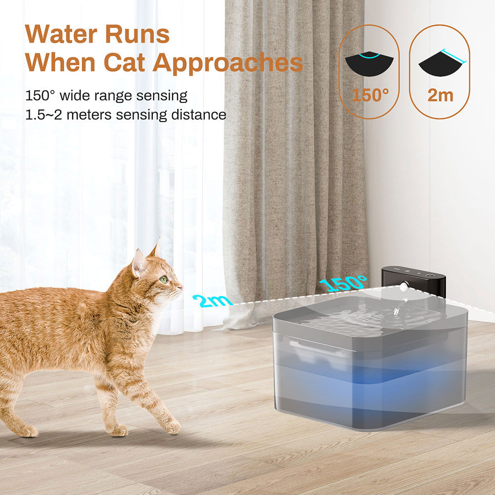 32L Fontaine d'eau pour animaux en acier inoxydable Distributeur d'eau à induction automatique