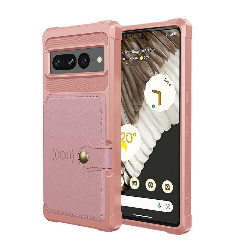 Applicable à Google Pixel 7 carte Phone Case Button Wallet Coque de protection anti-goutte