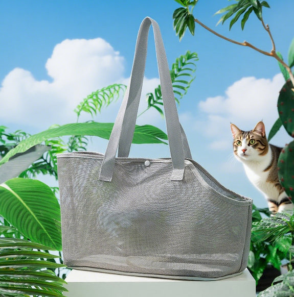 Sac pour animaux de compagnie portatif à une épaule-gray-L taille 1 pièce