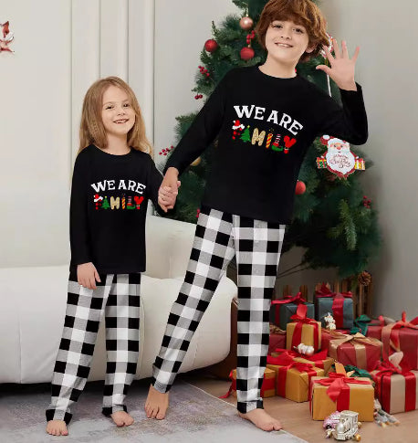 Long Sleeve Letter Print Plaid Lounge Wear