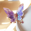 Retro Tassel-décorated Laser-Effect Purple Butterfly Hair Clip