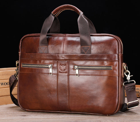 Porte-documents en cuir pour ordinateurs portables fabriqués à partir de sac d'affaires professionnel Cowhide plein grain