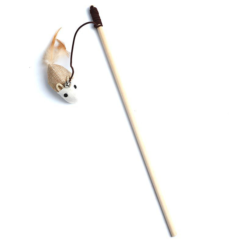 Animaux de compagnie Cat Teaser Feather Bell en bois Pole Pet Produits