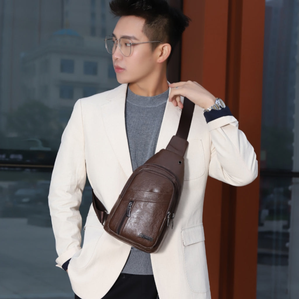 Sac à bandoulière multicouches de grande capacité étanche pour homme