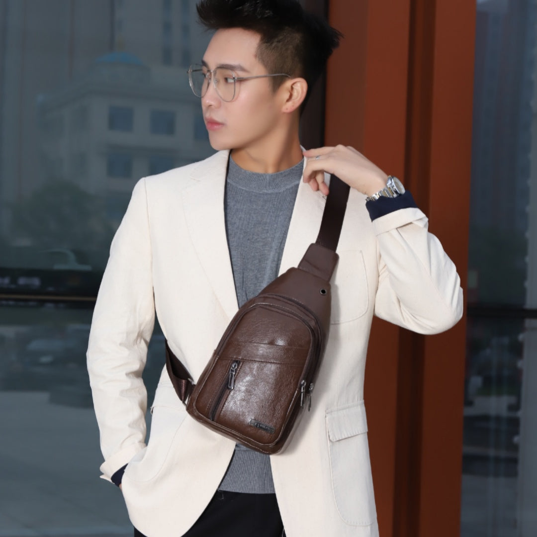 Sac à bandoulière multicouches de grande capacité étanche pour homme
