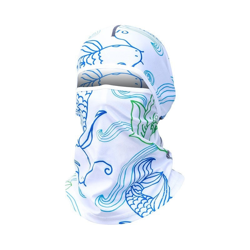Summer Ice Silk Sun Protection Masque de protection de la tête des hommes Full Face Fishing Sun Protection Scar