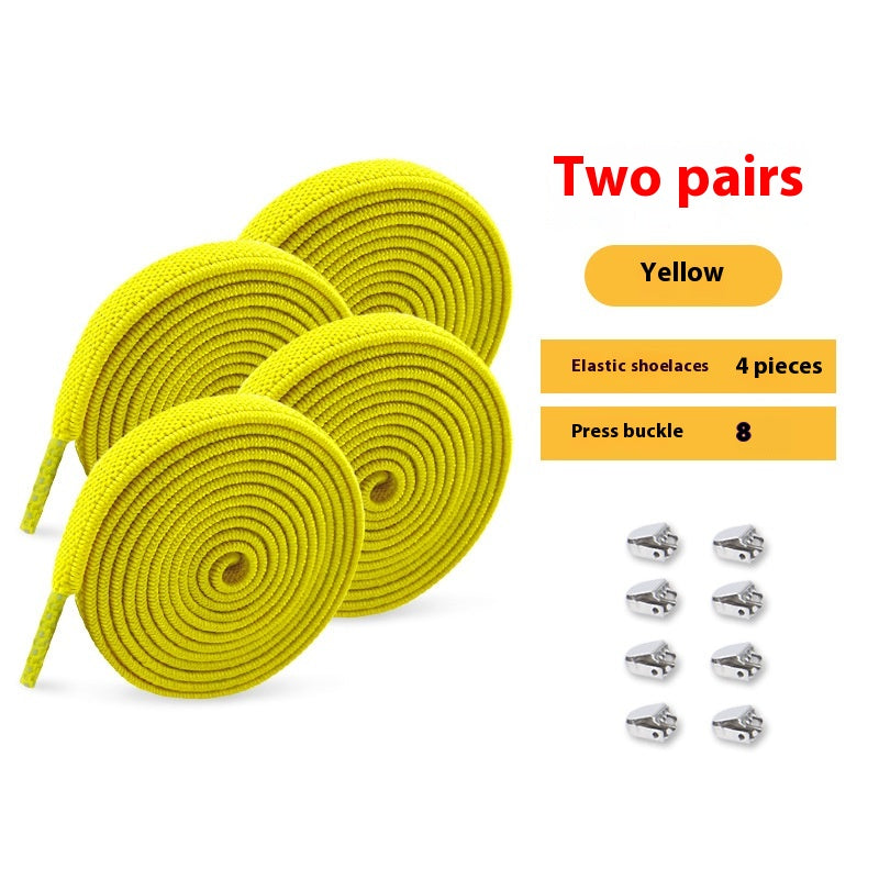 Shoelace pour les gens paresseux Rope élastique sans lacets Enfants Flat Buckle Chaussures blanches sans cravate