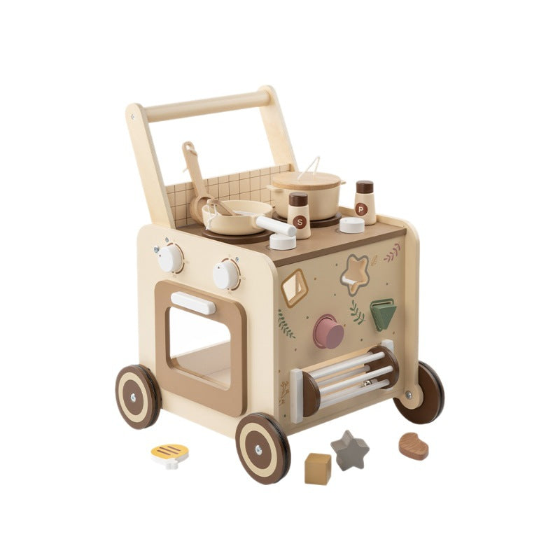 Camion à main en bois multifonctionnel Block Building pour tout-petits
