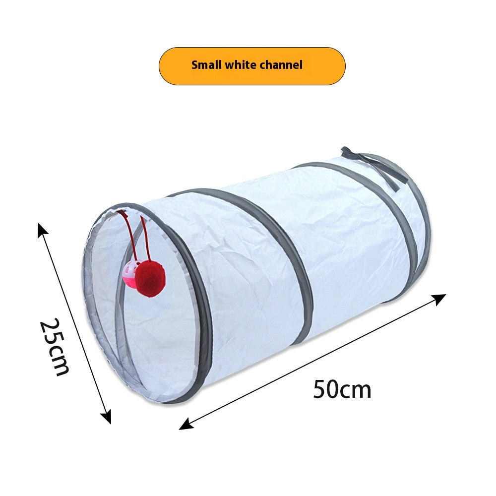 White Cat Tunnel Rolling Dragon Pet Toy Fournitures