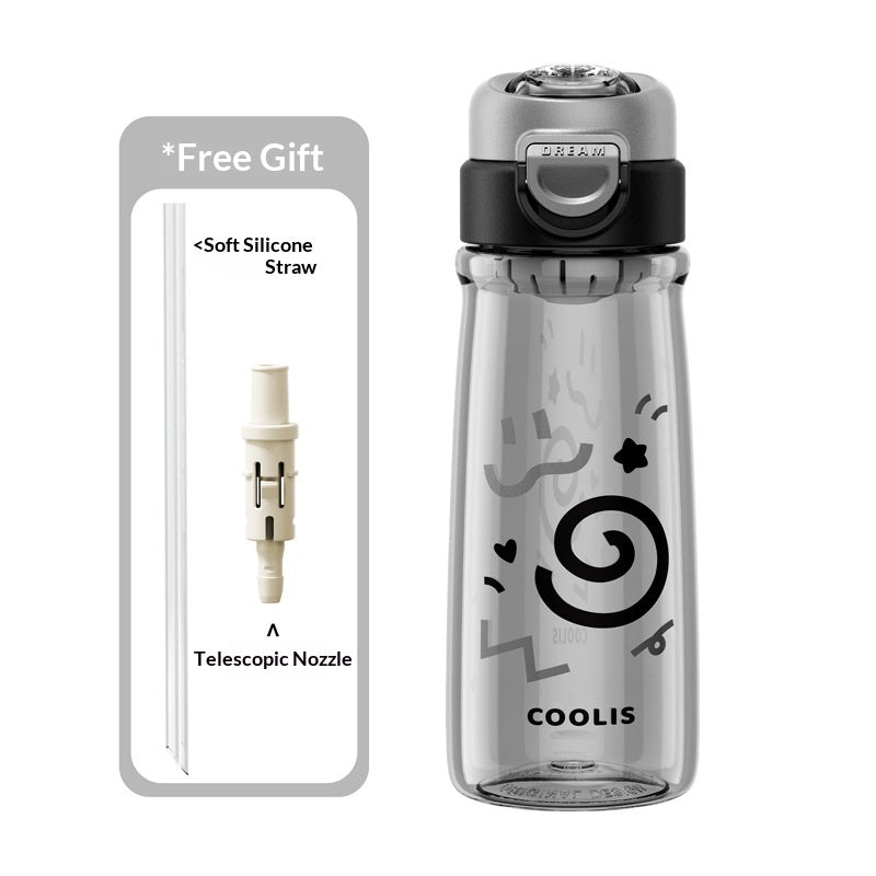Bouteille d'eau de sport personnalisée Graffiti Outdoor Portable Straw Cup