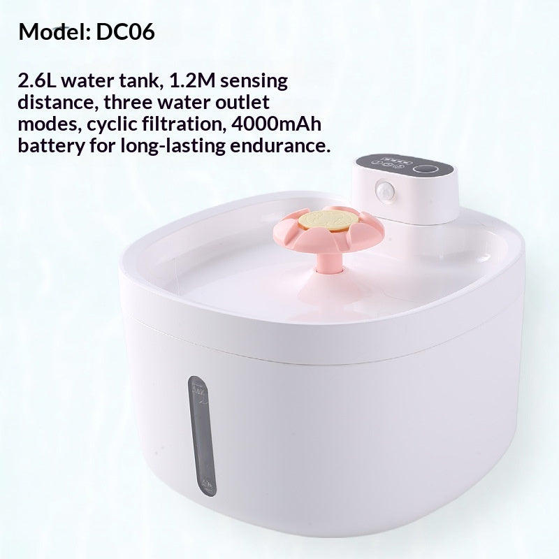 Induction de charge filtrée Fontaine d'eau pour animaux intelligents