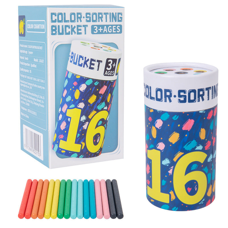 Jouet de puzzle en seau de tri de couleur pour l'éducation des jeunes enfants