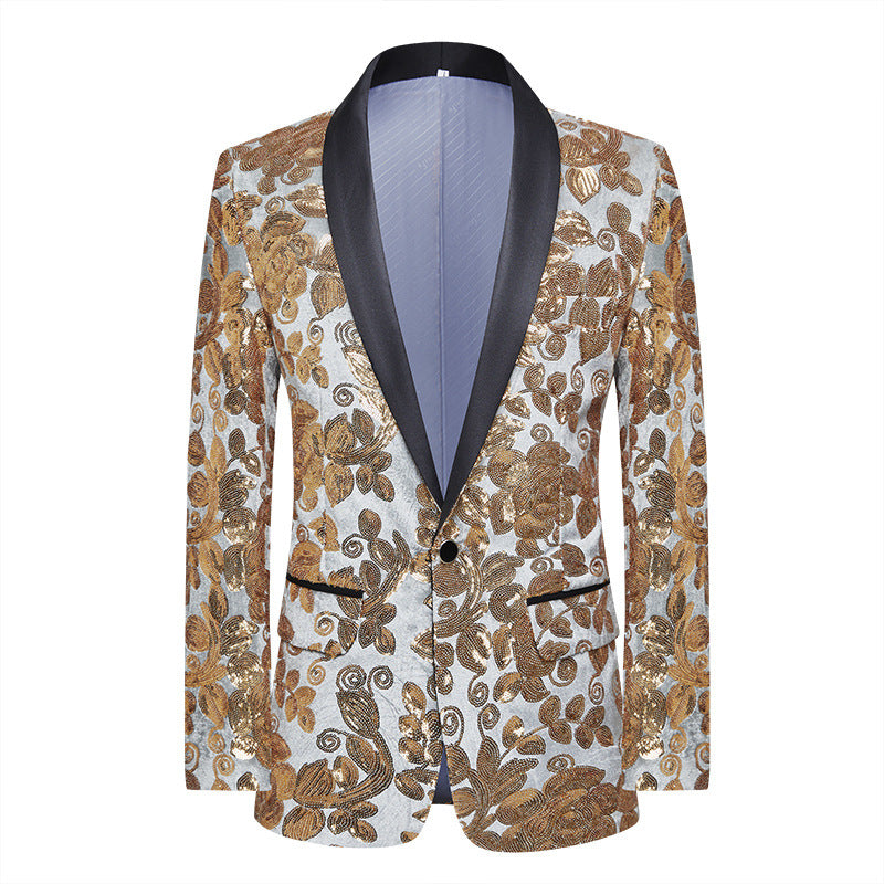 Men's Velvet Sequin Casual Versatile Blazer