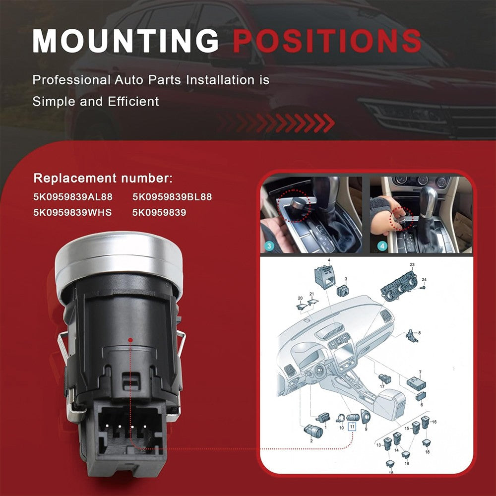 Pour VW Tiguan 2016- 5NG959839 Moteur de démarrage button d'allumage S sorcière