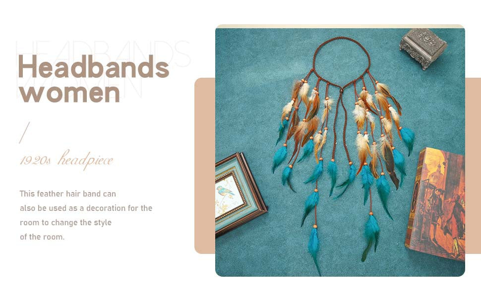Coiffures longues bicolores Bohemian Feather Headwear