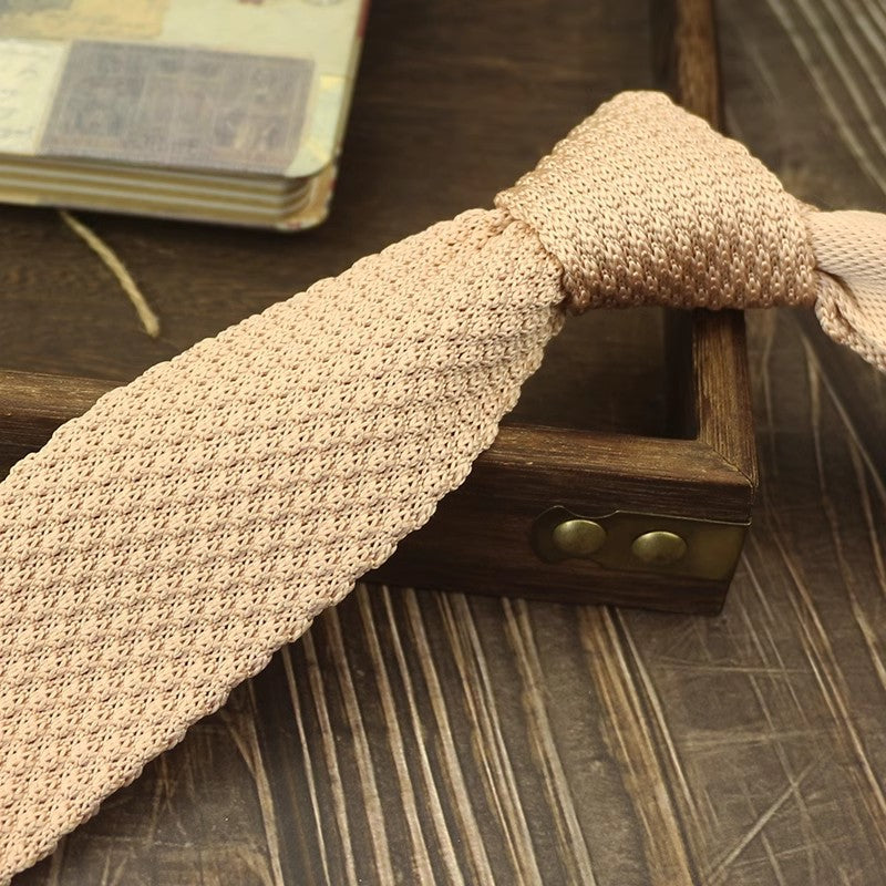 Narrow Woolen College Style Tie tricotée pour les hommes et les femmes