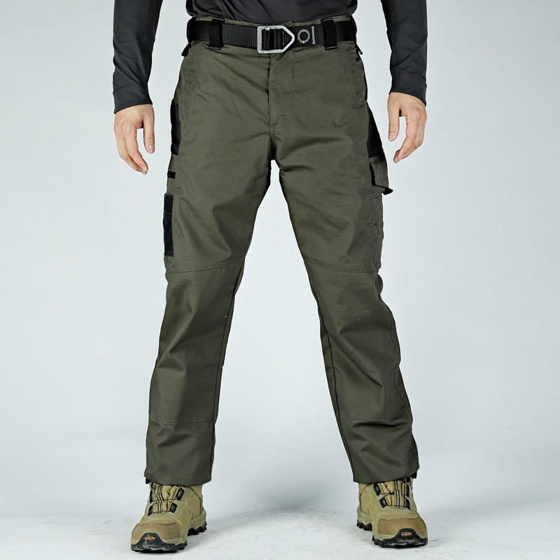 Printemps et automne Pantalons tactiques de plein air Hommes Multifonctionnels travail de poche résistant à l'usure