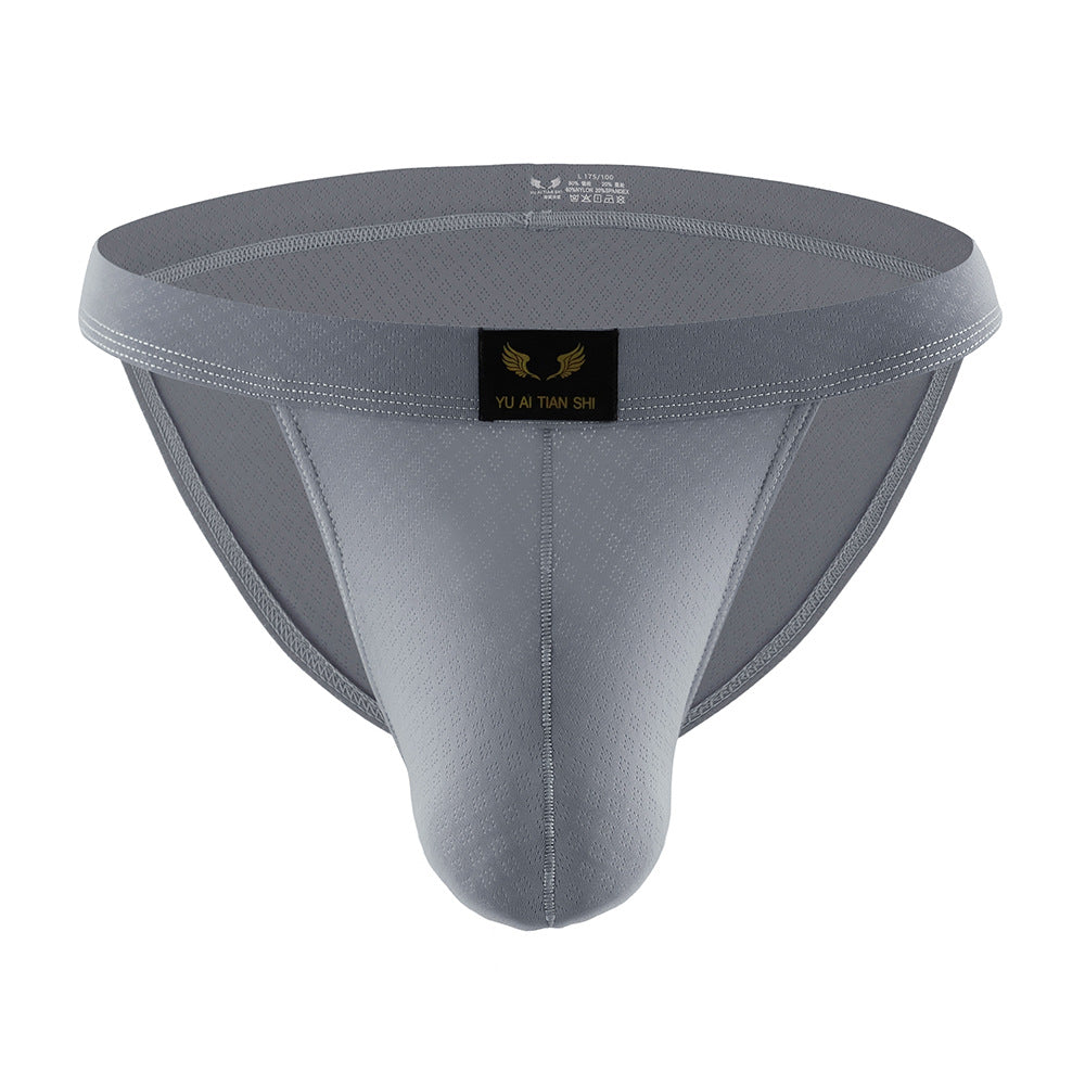 Sous-vêtements pour hommes en nylon Solid Color Mid-waist Breathable Sexy Triangle
