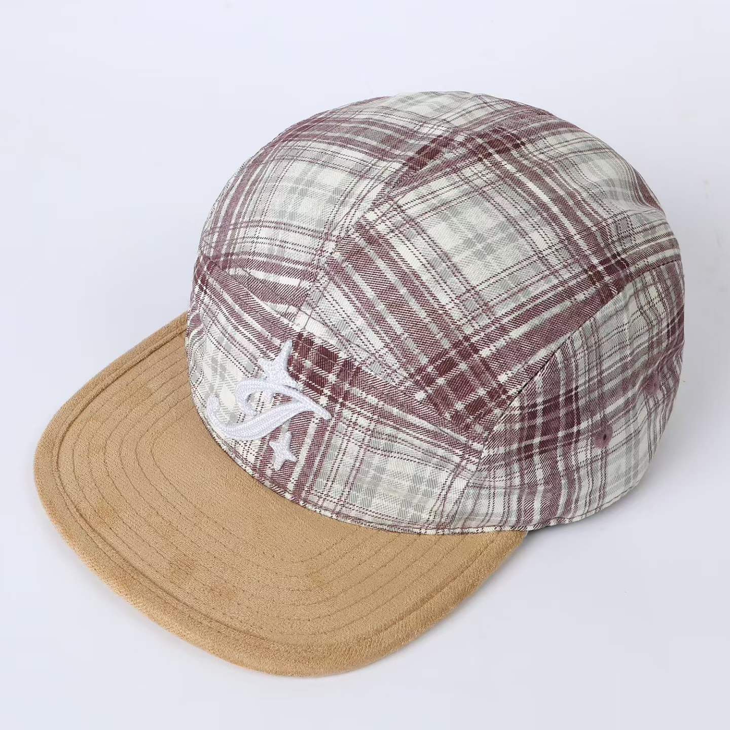 Broderie rayée Note musicale Star Color-block Casquette de baseball à large bord avec sty coréen