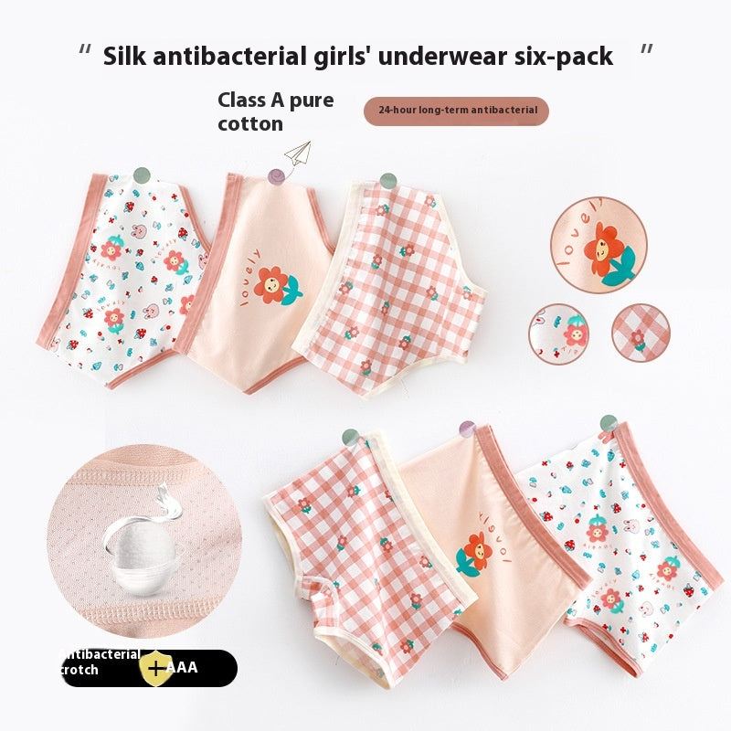 Sous-vêtements pour enfants Femelle Trois Quatre Corners Pure Coton Bébé Petite fille