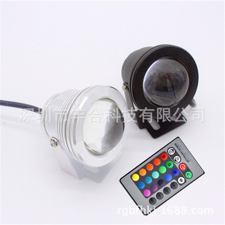 Factory Direct 10W RGB lampe de fond sept couleurs télécommande 10W RGB lampe sous-marine 10W