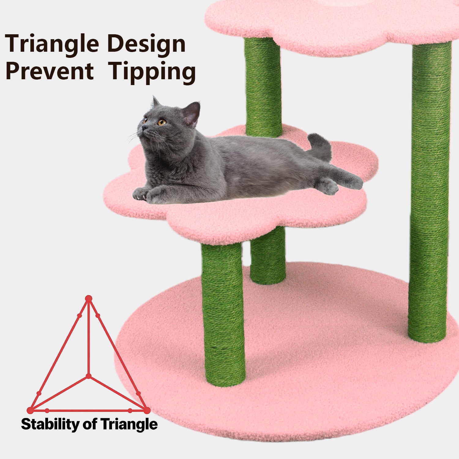 Arbre de chat avec perche confortable amovible & poteaux de scratch Suspension & Jouet Furnit de chat multi-niveaux