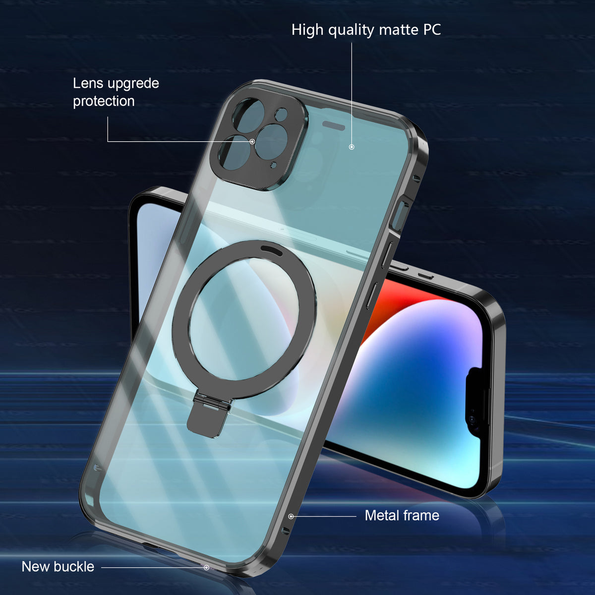 Boîtier de téléphone pliant magnétique transparent