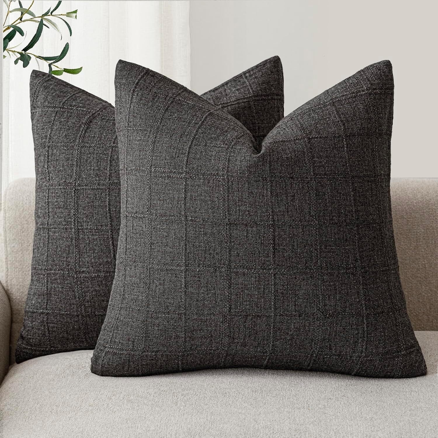 Coussins de canapé pour salon Chenille Plain en couleur solide