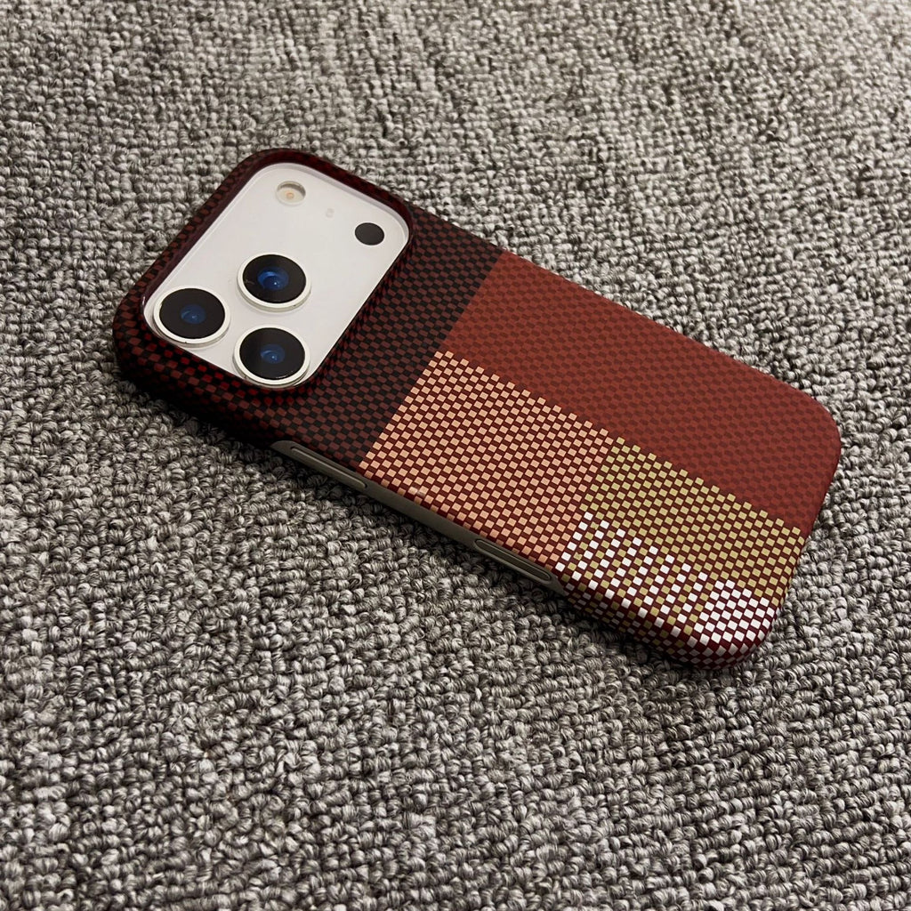 Boîtier de téléphone magnétique en fibre de carbone Kevlar