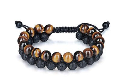 Bracelet Tiger's Eye & Lava Stone