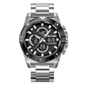Montre chronographe sport électronique homme avec une sangle en acier