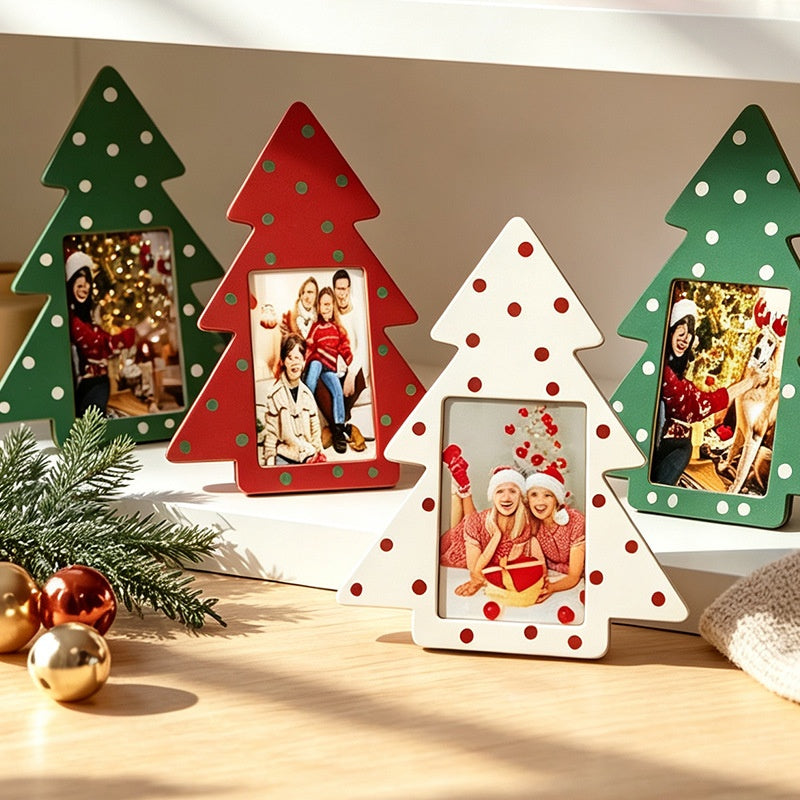 Pendentif en bois de cadre photo arbre de Noël