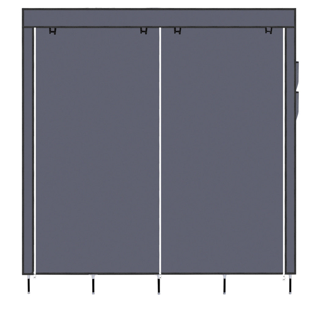 Rangement d'armoire portable de 67 pouces Sac de rangement 12 étagères 4 poches latérales Gr