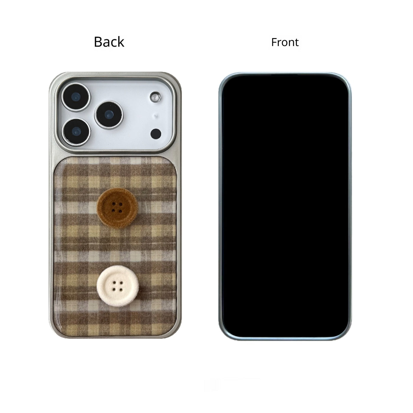 Cas de téléphone à bouton 3D à plaque contrastée rétro