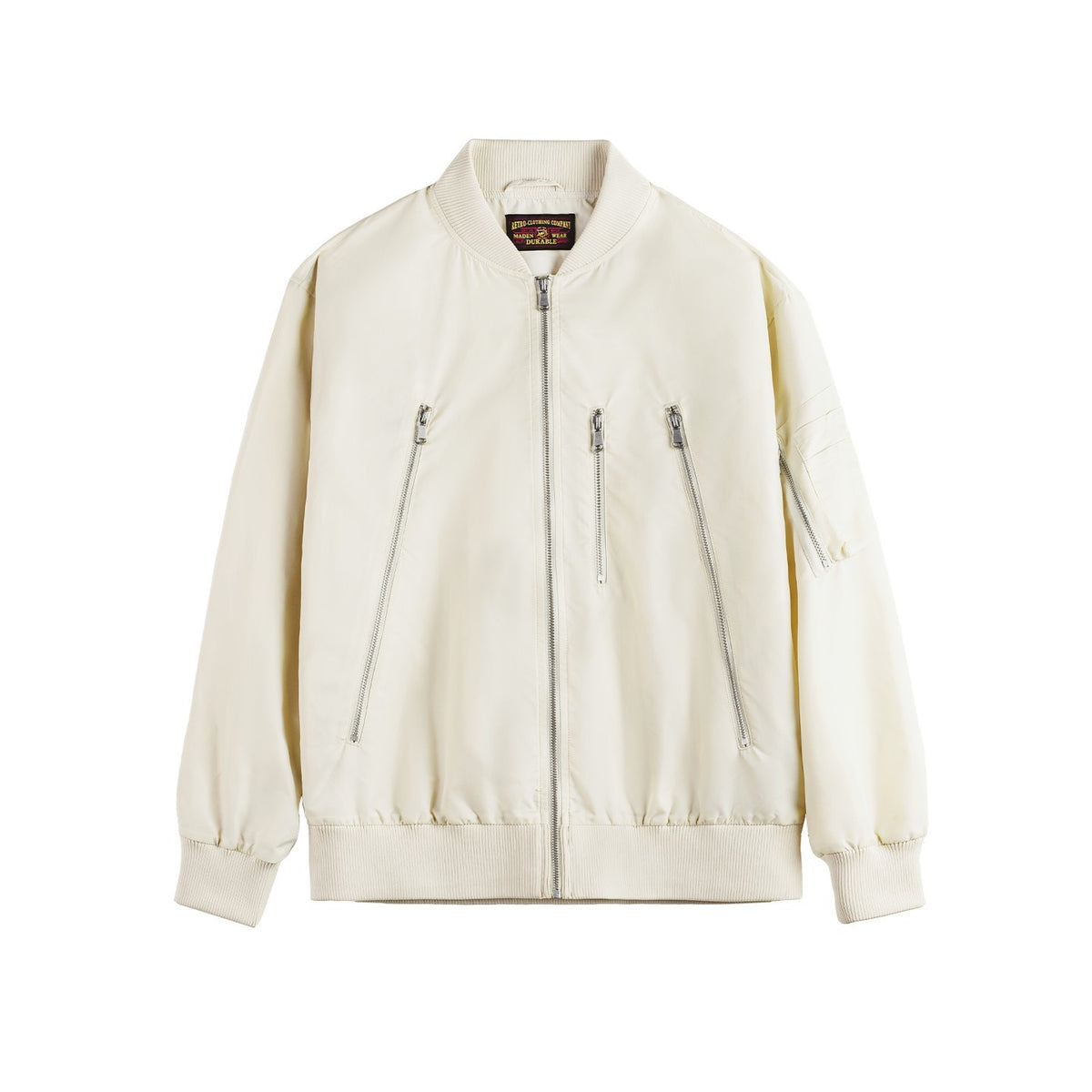 Veste pilote casual blanc L2B Nylon mince uniforme de baseball