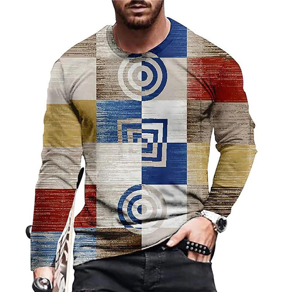 T-shirt homme 3D numérique imprimé ronde de la mode de cou