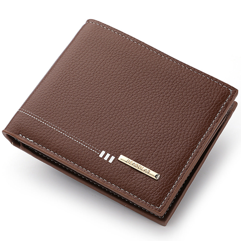 Multi-fonctionnel Fentes de cartes multiples Retro Portefeuille Court Homme