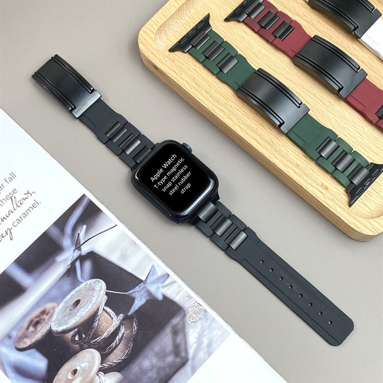 Bracelet de montre en acier inoxydable en forme de T