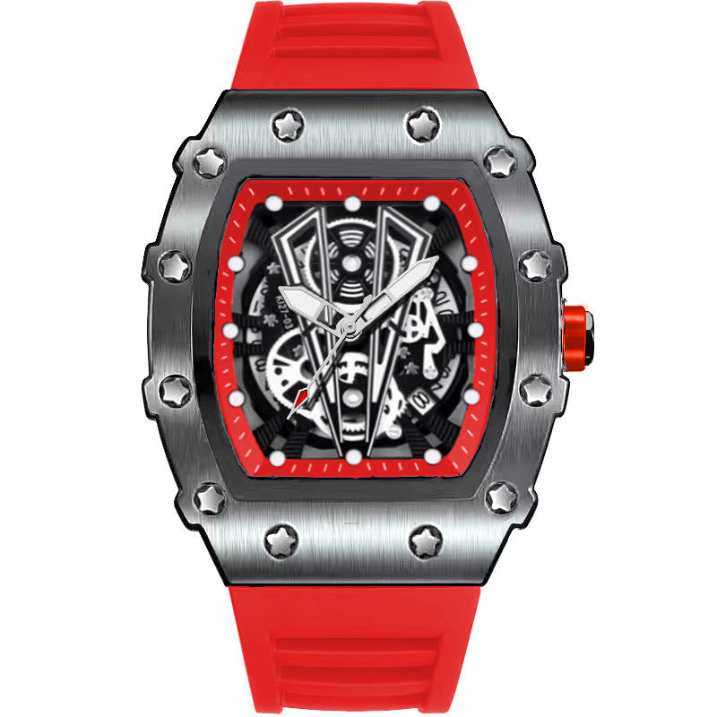 Montre Quartz en forme de barillet pour hommes Casual Sport