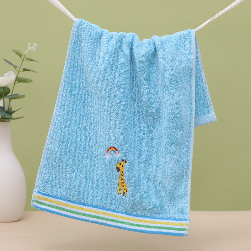 Cute Kids Solid Color Cotton Absorbent Washbasin Towel