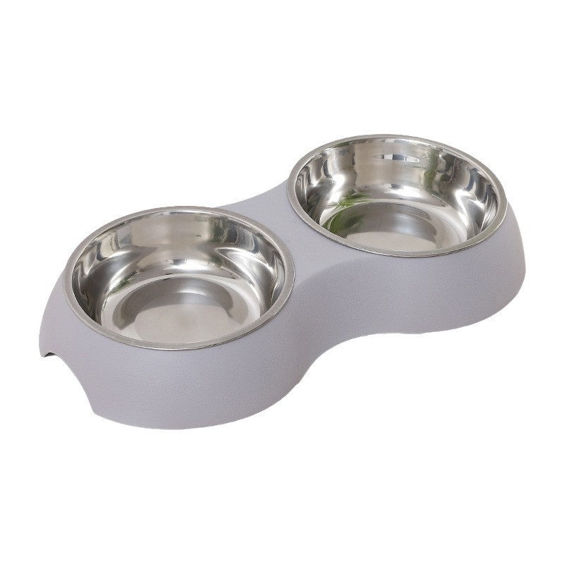 Animal en acier inoxydable Double bol d'alimentation de chien dans les couleurs de Macaron