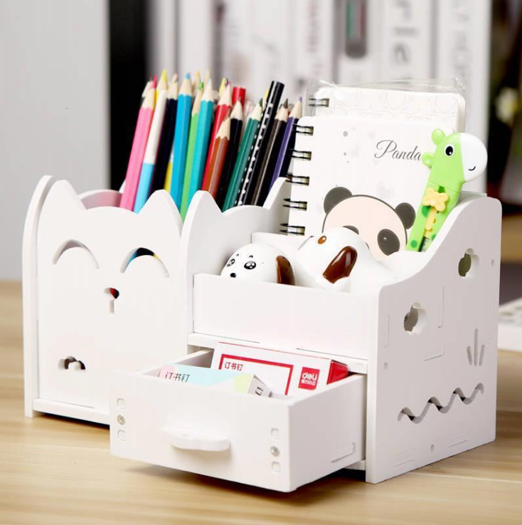 Multi-fonction stylo support créatif étudiant dessin animé enfants bureau petite boîte de stockage