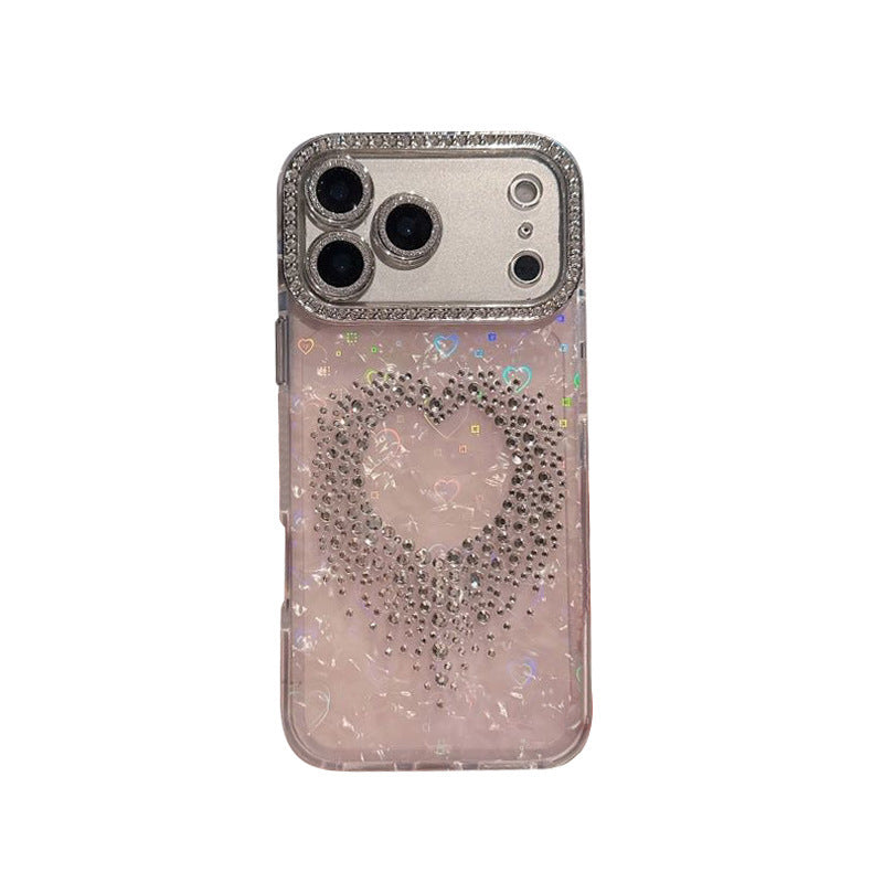 Cas de téléphone cardiaque à pointe de strass