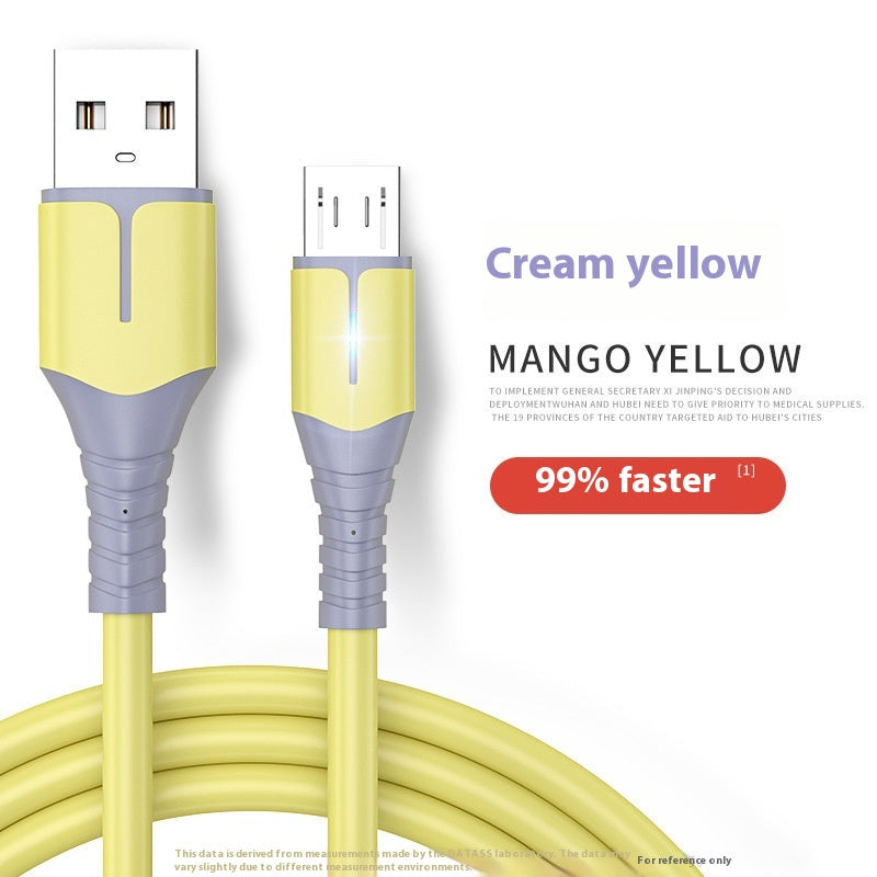 The liquid silicone fast charging data cable is suitable for mobile phone charging cable W