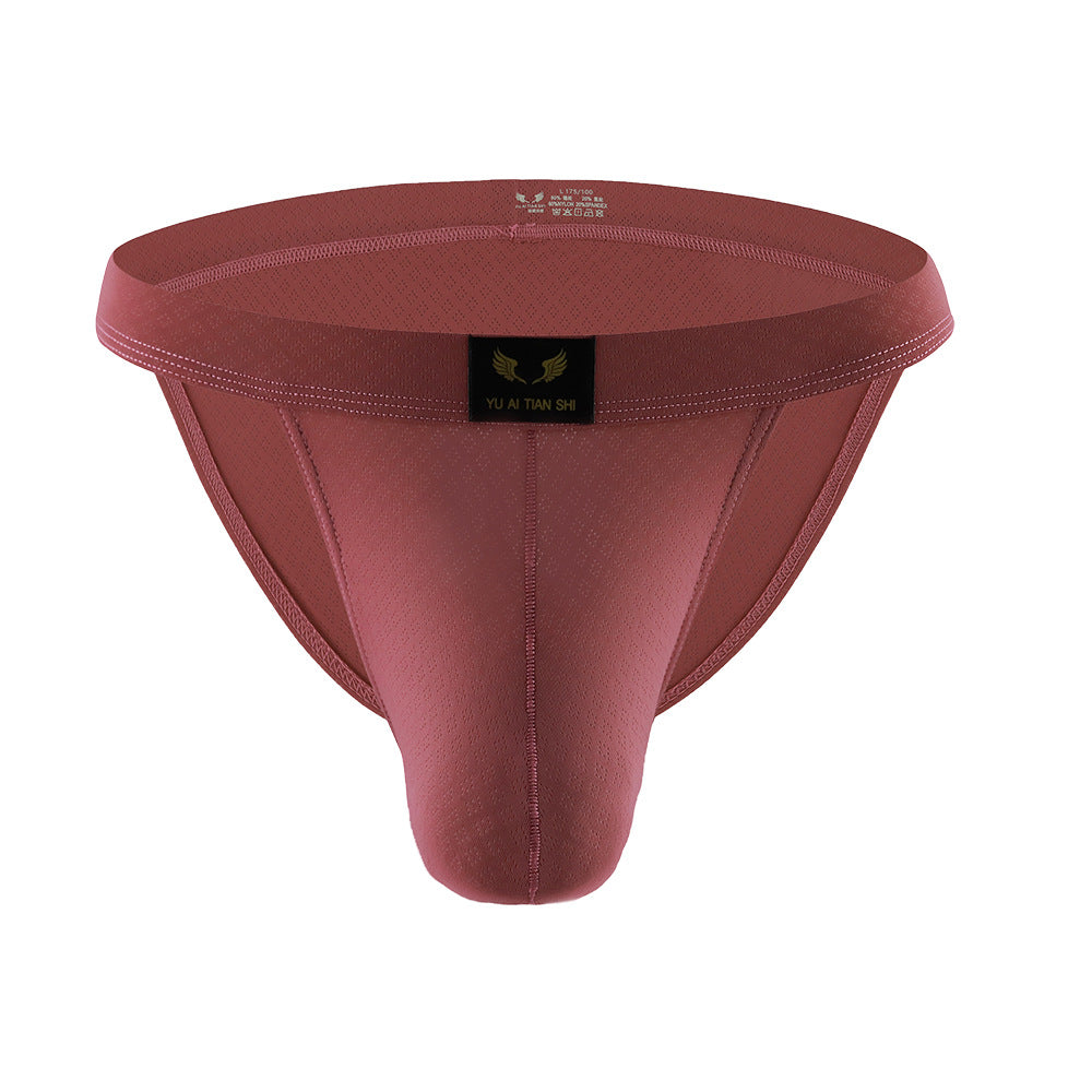 Sous-vêtements pour hommes en nylon Solid Color Mid-waist Breathable Sexy Triangle