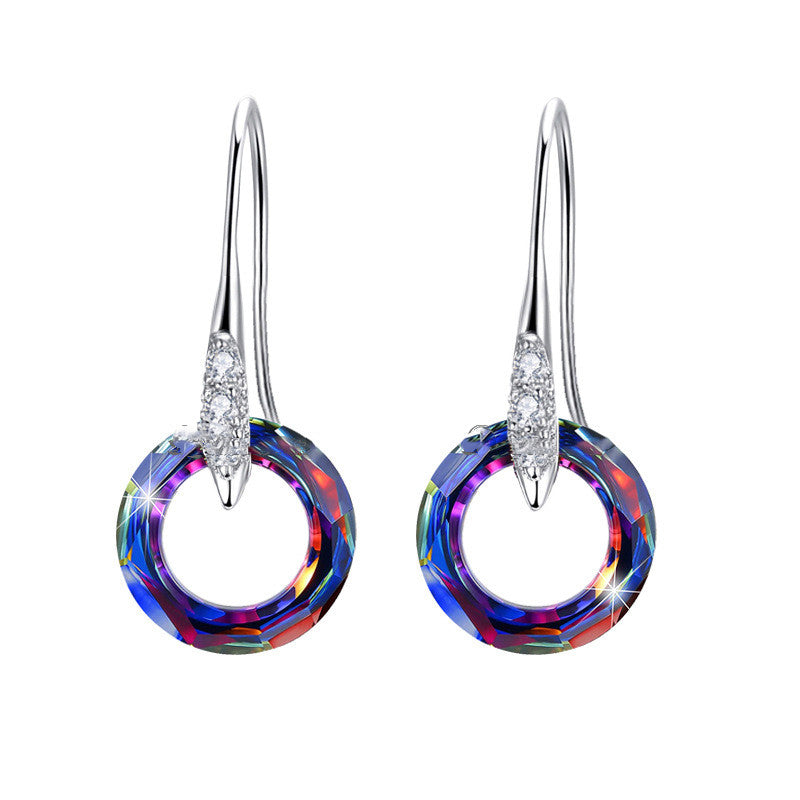 Austrian Crystal S925 Silver Universe Bague avec boucles d'oreilles diamantées